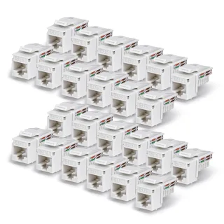 Startech - Keystone jack - 90°, 110 punch down - CAT 6 - UTP - RJ-45 - white - TAA Compliant (pack of 24)