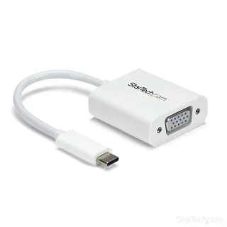 StarTech USB-C to VGA Adapter - White - 1080p - Video Converter For Your MacBook Pro / Projector / VGA Display (CDP2VGAW)