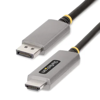 Startech 6ft (2m) DisplayPort to HDMI Adapter Cable, 8K 60Hz, 4K 144Hz, HDR10, DP 1.4 to HDMI 2.1 Active Video Converter, DisplayPort Desktop to HDMI Monitor, M/M - DisplayPort to HDMI Cord (133DISPLAYPORTHDMI21) - Adapter cable - DisplayPort male to HDMI male - 2 m - space grey - 4K support, 8K support, active
