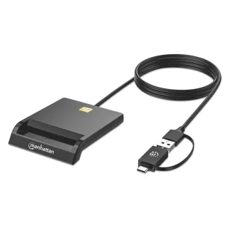 Manhattan 102759 USB A/C Smart Card Reader External Black