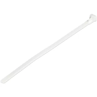 Startech 20cm(8") Reusable Cable Ties, 7mm(1/4") wide, 50mm(1-7/8") Bundle Dia. 22kg(50lb) Tensile Strength, Releasable Nylon Ties, Indoor/Outdoor, 94V-2/UL Listed, 100 Pack, White - Nylon 66 Plastic - TAA (CBMZTRB8)