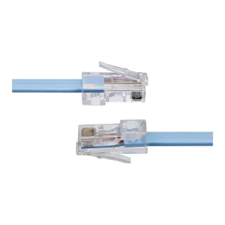 Startech Cisco Console Rollover Cable - RJ45 Ethernet - Network cable - RJ-45 (M) to RJ-45 (M) - 6 ft - molded, flat - blue - ROLLOVERMM6 - Network cable - RJ-45 (M) to RJ-45 (M) - 1.8 m - molded, flat - blue