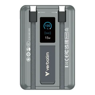 Verbatim Charge'n'Go 2C & Display MagSafe Power Bank 10000 mAh Grey