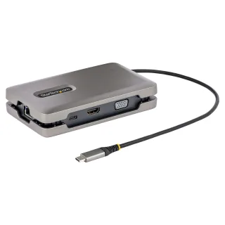 Startech USB-C Multiport Adapter with USB-C DP Alt Mode Video Output / 4K HDMI 2.0 / VGA, USB-C Dual Monitor Docking Station, 100W PD Pass-Through, USB Type C Mini Dock/MST Adapter Hub - 2x USB-A 10Gbps, GbE (DKM31C3HVCPD) - Docking station - USB-C 3.2 Gen 2 / Thunderbolt 3 / Thunderbolt 4 - VGA, HDMI, USB-C - 1GbE - TAA Compliant