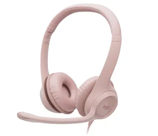 Logitech H390 - Headset - on-ear - wired - USB-A - rose