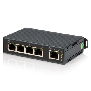 Startech 5-Port Ethernet Switch - 10/100Mbps Industrial Networking Solution - IP30-rated Energy Efficient Internet Switch (IES5102) - Switch - unmanaged - 5 x 10/100 - DIN rail mountable - for P/N: NETRS2322P