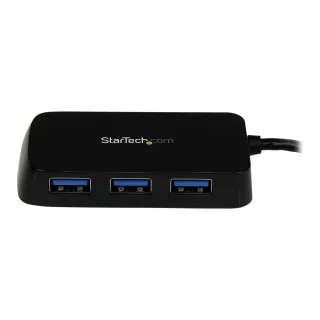 Startech 4-Port USB 3.0 SuperSpeed Hub - Portable Mini Multiport USB Travel Dock - USB Extender Black for Business PC/Mac, laptops (ST4300MINU3B) - Hub - 4 x SuperSpeed USB 3.0 - desktop - for P/N: FCREADMICRO3, MSDREADU3CA, USB3S2ESATA3