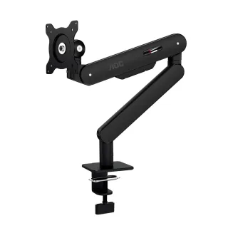 AOC AM400B - Mounting kit (monitor arm, clamp mounting base, grommet mount, gas spring) - adjustable arm - for flat panel - aluminium alloy - black - screen size: 17"-34" - desk-mountable