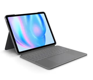 Logitech Combo Touch - Keyboard and folio case - with trackpad - backlit - Apple Smart connector - QWERTY - UK - oxford grey - for Apple 13-inch iPad Air (M2
