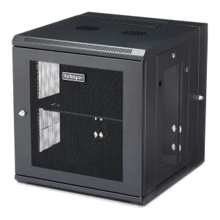 Startech 12U 19" Wall Mount Network Cabinet, 20" Deep 4 Post Hinged Locking IT Computer Equipment Enclosure with Shelf, Flexible Vented Switch Depth Data Rack Cisco 3850, 2960 Series - 12U Vented Cabinet (RK1224WALHM) - Rack enclosure cabinet - wall mountable - black - 12U