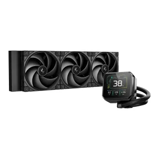 DeepCool Spartacus 360 AIO Liquid CPU Cooler, 360mm Radiator, 3 x 120mm PWM Fans, 3.4" LCD Display Pump, ARGB Lighting, Intel LGA1851/1700 & AMD AM5/AM4, Black
