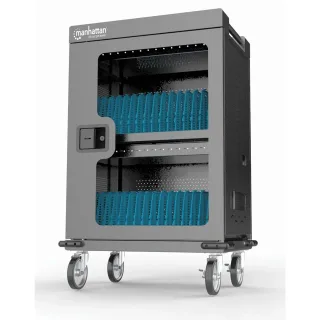 Manhattan 102353 Charging Cabinet X32 USB-C 18W- Trolley Chromebooks to 15.6 Inch