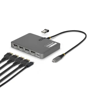Startech - Docking station - USB-C / Displayport - 4 x DP - TAA Compliant