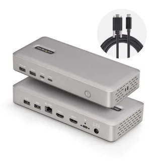 Startech USB4 Docking Station, USB-C 40Gbps, Dual Video HDMI, Up to 2x 4K 60Hz 4:4:4 (RGB) or 2x 4K 120Hz 4:2:2, Multi-Monitor Dock, 6x USB, 2.5GbE, 100W PD - Docking station - USB4 / Thunderbolt 4 - 2 x HDMI - 1GbE, 2.5GbE - 180 Watt