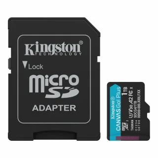 Kingston Canvas Go! Plus - Flash memory card (microSDXC to SD adapter included) - 1 TB - A2 / Video Class V30 / UHS-I U3 / Class10 - microSDXC UHS-I