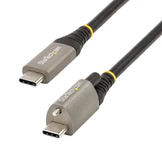 StarTech 3ft 1m Top Screw Locking USB C Cable 10Gbps, USB 3.1/3.2 Gen 2 Type-C Cable, 100W (5A) Power Delivery Charging, DP Alt Mode, Single Screw Lock, USB-C to C Cord, Charge/Sync - Thunderbolt 3 Compatible (USB31CCTLKV1M)