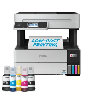 Epson EcoTank ET-5185 Colour Multifuncion Printer. Up to 13.8ipm. A4. Print/Copy/Scan. Print up to 13,300 pages in black and 5,200 pages in colour with the included inks.