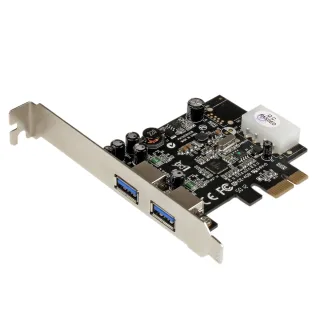 Startech 2 Port PCI Express (PCIe) SuperSpeed USB 3.0 Card Adapter with UASP - LP4 Power - Dual Port USB 3 PCIe Controller (PEXUSB3S25) - USB adapter - PCI Express x1 - USB 3.0 x 2 - for P/N: CFASTRWU3, S251SMU33EP, ST103008U2C, ST53004U1C, ST7300U3M, ST93007U2C, UNI251BMU33