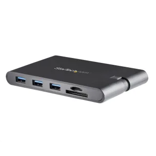 Startech USB C Multiport Adapter, USB Type-C Mini Dock with HDMI 4K or 1080p VGA Video, 100W PD Passthrough, 3x USB 3.0, Gigabit Ethernet, SD & MicroSD Card Reader, USB 3.0 Adapter - USB C HDMI Travel Dock (DKT30CHVSCPD) - Docking station - USB-C - VGA, HDMI - 1GbE