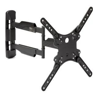 Startech Full Motion TV Wall Mount, 32-55 inch (77lb/35kg) VESA Displays, Low Profile Universal Flat Screen TV Wall Mount, Heavy Duty Adjustable Tilt/Swivel Articulating Arm Bracket - Cable Management - Mounting kit (articulating arm, wall mount, wrench) - for TV - plastic, steel - black - screen size: 32"-55" - wall-mountable - for P/N: HDMIPLATE