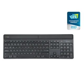 Targus EcoSmart - Keyboard - sustainable energy harvesting - antimicrobial - backlit - wireless - Bluetooth 5.0 - QWERTY - UK - key switch: Scissor-Key - black - sustainable packaging