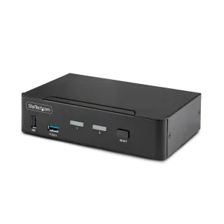 Startech 2-Port DisplayPort KVM Switch, 8K 60Hz / 4K 144Hz, Single Display, DP 1.4, 2x USB 3.0 Ports, 4x USB 2.0 HID Ports, Push-Button & Hotkey Switching, TAA Compliant - OS Independent, Metal Housing (D86A2-2-PORT-8K-KVM)