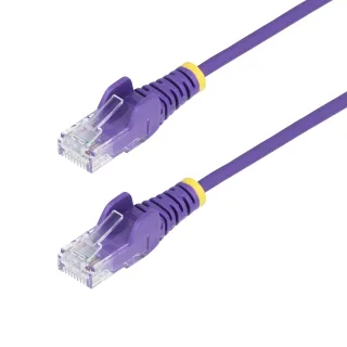 Startech 2m Purple Slim CAT6 Ethernet Cable, Snagless, 28AWG, LSZH - Patch cable - RJ-45 (M) to RJ-45 (M) - 2 m - 3.6 mm - UTP - CAT 5/5e/6 - IEEE 802.3bt - halogen-free, snagless - purple