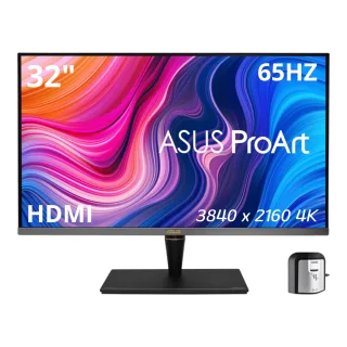 ASUS ProArt PA32UCX-PK - LED monitor - 32" - 3840 x 2160 4K @ 65 Hz - IPS - 1200 cd/m² - 1000:1 - DisplayHDR 1000 - 5 ms - 3xHDMI, DisplayPort, 2xThunderbolt 3 - speakers - black - with X-Rite i1 Display Pro