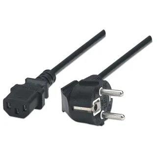 Manhattan 300148 Power Cable/Cord EU 2PIN/C13FEM -Kettle Lead 1.8M Black Polybag