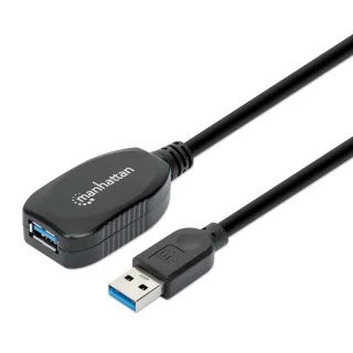 Manhattan 150712 USB-A Cable 5M Male/Female- 5GBPS (USB 3.0) Extension Black