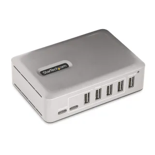 Startech 7-Port USB-C Hub, 5x USB-A + 2x USB-C, Self-Powered w/ 65W Power Supply, USB 3.1 10Gbps Hub w/ BC1.2 Charging, Desktop/Laptop USB Hub with 3ft Locking USB-IF Certified Cable - USB Expansion Hub (10G5A2CS-USB-C-HUB) - Hub - 5 x USB 3.2 Gen 2 + 2 x USB-C 3.2 Gen 2 - desktop