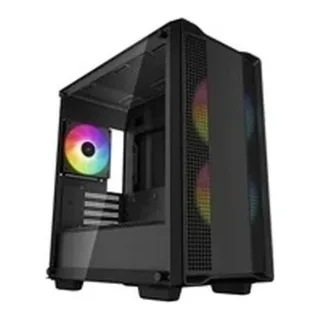 DeepCool CC360 ARGB, Black, Mini Tower Chassis w/ Tempered Glass Window, 3x 120mm ARGB Fans, USB 3.0, mATX/mITX