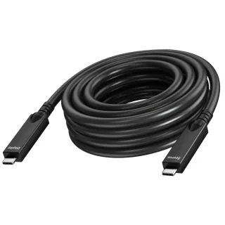 10 m USB C cable -active optical cable - 2 lane supports DP 1.4 (16.2 gbps) and USB 2.0 (480 mbps) - 4 lane supports DP 2.1 (40 gbps) and USB 3.2 (10 gbps) - supports pd 60w charging current - reinforced by kevlar - USB C 3.2 (m) to USB C 3.2 (m) - outer