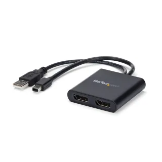 Startech 2-Port Multi Monitor Adapter, Mini DisplayPort 1.2 to DisplayPort MST Hub, Dual 4K 30Hz, Windows Extended Desktop (MSTMDP122DP)