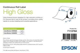 Epson 7113764 High Gloss Label Continuous Roll 203MM X 60M