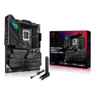 ASUS ROG STRIX B860-F GAMING WIFI - Motherboard - ATX - LGA1851 Socket - B860 Chipset - USB4, USB 3.2 Gen 2, USB-C 3.2 Gen 2x2, USB 3.2 Gen 1 - Wi-Fi 7, 2.5 Gigabit LAN, Bluetooth - onboard graphics (CPU required) - HD Audio (8-channel)