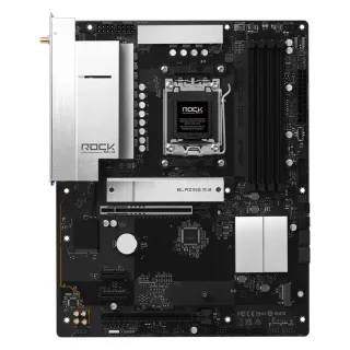 ASRock B850 Rock WiFi 7 AMD AM5 Socket Motherboard, ATX, 4x DDR5 Slots, 2x M.2 Sockets, Fitted I/O Shield, 2.5GbE LAN, Wi-Fi 7, 1x HDMI Port