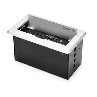 Startech Conference Table Connectivity Pop up Box with AV and Data Ports - HDMI, VGA, DisplayPort to 4K HDMI Output (BOX4HDECP2)