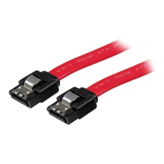 StarTech 18in Latching SATA Cable - SATA cable - Serial ATA 150/300/600 - SATA (R) to SATA (R) - 1.5 ft - latched - red - LSATA18 - SATA cable - Serial ATA 150/300/600 - SATA (R) to SATA (R) - 46 cm - latched - red - for P/N: 10P6G-PCIE-SATA-CARD, 2P6G-PCIE-SATA-CARD, 4P6G-PCIE-SATA-CARD, 6P6G-PCIE-SATA-CARD