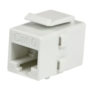 Startech White Cat 6 RJ45 Keystone Jack Network Coupler F/F - RJ45 Coupler - Cat6 Coupler - F/F Cat6 Keystone Jack White Modular (C6KEYCOUPLWH)