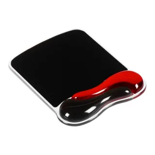 Kensington Duo Gel Wristrest Wave - Mouse pad with wrist pillow - black, red