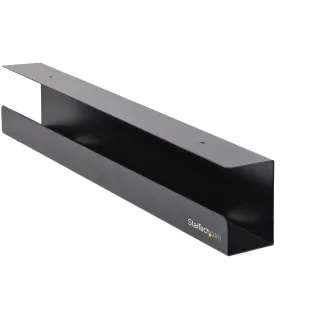 Startech Under Desk Cable Management Tray, Cable Tray Organizer for Office/Standing Desk, Desk or Table Mount Cords/Wire/Power Strip Holder, Computer Cable Manager, 23-1/2"L x 4-1/2"D - Desk Cable Management (UDCMTRAY) - Cable management tray - under-desk mountable - black