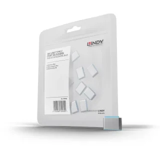 Lindy 40466 USB Type C Port Blockers (Without Key)-pack of 10 Blue