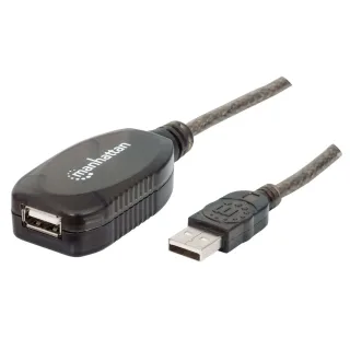 Manhattan 150248 USB-A Cable 10M Male/Female- 480MBPS (USB 2.0) Extension Blck