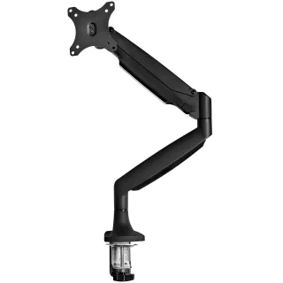 Startech Desk Mount Monitor Arm, Heavy Duty Ergonomic VESA Monitor Arm, Single Display up to 9kg, Full Motion, Height Adjustable, Articulating, Aluminum, C-Clamp/Grommet, Black - Small Footprint Design (ARMPIVOTHDB) - Mounting kit - adjustable arm - for LCD display - heavy duty aluminium - black - screen size: 13.1"-32" - desk-mountable - for P/N: MONPROTECT