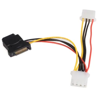 StarTech SATA to LP4 Power Cable Adapter with 2 Additional LP4 - Power adapter - 4 pin internal power (F) to SATA power (M) - 5.9 in - black - LP4SATAFM2L - Power adapter - 4 PIN internal power (F) to SATA power (M) - 15 cm - black