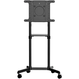 Startech Mobile TV Cart, Portable Rolling TV Stand for 37-70" VESA Display (154lb/70kg), with Shelf & Storage Compartment, Rotate/Tilt Display, Universal TV Mount on Casters/Wheels - Mobile TV Stand w/ Casters (MBLTVSTNDEC) - Cart - for flat panel - steel - screen size: 37"-70