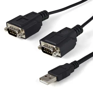 Startech USB to Serial Adapter - 2 Port - COM Port Retention - FTDI - USB to RS232 Adapter Cable - USB to Serial Converter (ICUSB2322F)