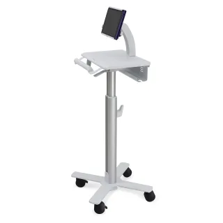 Ergotron StyleView Tablet Cart, SV10 - Cart for tablet / keyboard - medical - metal - white, aluminium - screen size: up to 12