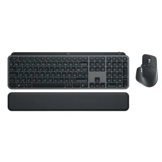 Logitech MX Keys Combo for Business - 2nd Generation - keyboard and mouse set - backlit - wireless - Bluetooth LE - AZERTY - French - graphite